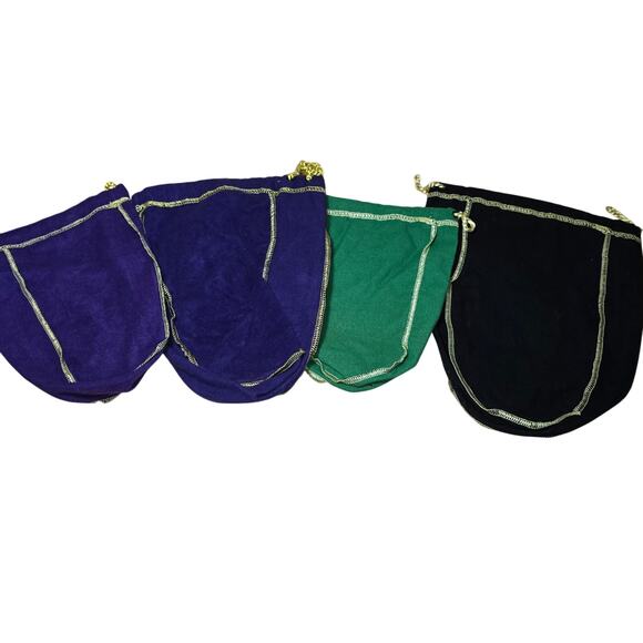 Lot of 4 Crown Royal Bags, 2 Sizes Purple, One Green, One Black, All Excellent - Picture 2 of 8